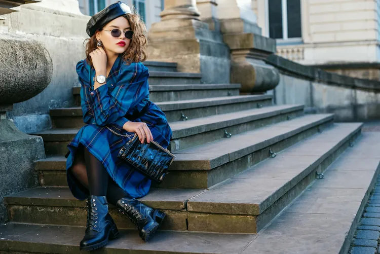 Which shoes to style with a checkered dress in winter